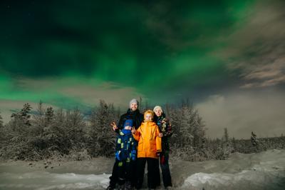 Северное сияние — охота на снегоходах - 9
