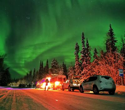 Северное сияние — охота на снегоходах - 4