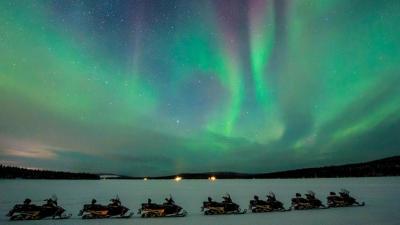 Северное сияние — охота на снегоходах - 6