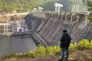 Красноярская ГЭС, Столбы и панорама города