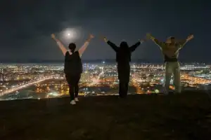 Вечерний Красноярск с высоты