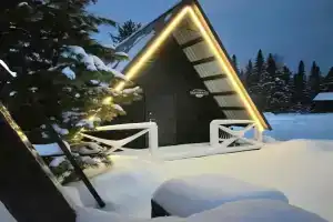 Частный дом А-фрейм в тихом месте среди леса