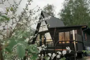 Частный дом Черный Русский A-Frame дом с видом на город и березовую рощу, Нижний Новгород