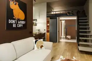 Квартира Капибара - двухуровневая квартира с залипательным видом, Иркутск
