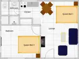 Двухместные апартаменты c 1 комнатой