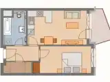 Апартаменты c 1 комнатой с балконом и с видом на город
