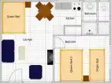 Пятиместные апартаменты c 1 комнатой