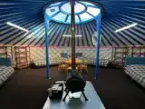 Тент с красивым видом из окна