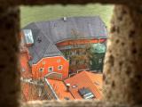 Schiesschartenblick auf Mautnerschloss und Salzach - Burg Burghausen
