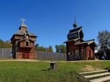 Вид на Спасскую проезжую башню Илимского острога (1667 г.) и Казанскую часовню (1679 г.) (Иркутский архитектурно-этнографический музей Тальцы, 2007); View on Spasskaya tower of the Ilimsk ostrog (fort) (1667) and an active Kazan Chapel (1679) (The Ta Вид на Спасскую проезжую башню Илимского острога (1667 г.) и Казанскую часовню (1679 г.) (Иркутский архитектурно-этнографический музей Тальцы, 2007); View on Spasskaya tower of the Ilimsk ostrog (fort) (1667) and an active Kazan Chapel (1679) (The Ta