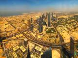 UAE Dubai DIFC from Burj Khalifa {World's Top: 830m} HDR-Panorama by KWOT