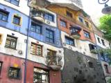 Hundertwasser village house facades, Kegelgasse, Vienna, Austria 