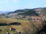 Pohled na Zahořany z Háje, 16.3.2003 Pohled na Zahořany z Háje, 16.3.2003