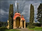 Czech Republic. Ploskovice Castle before spring storm