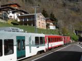 abfahrender MGB Zug Richtung Obergoms abfahrender MGB Zug Richtung Obergoms