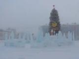 A central square in fog at -40 degrees A central square in fog at -40 degrees