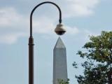 USA - Washington D.C. - an alien examines the Washington Monument obelisk... USA - Washington D.C. - an alien examines the Washington Monument obelisk...