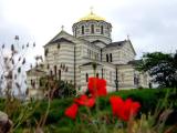 St. Vladimir's cathedral and poppies St. Vladimir's cathedral and poppies