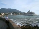 Ship sailing to Yalta Port