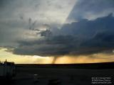 2008 - July 7th - 02:06Z - Looking W -  Beautiful low-topped supercell with apparent structure.