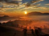 Sunrise and fog Sunrise and fog