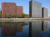 縮景園からのぞむ広島市南区大須賀町