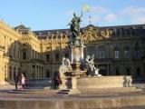 A fountain in front of Residenz Wurzburg A fountain in front of Residenz Wurzburg