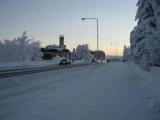 Kemijärvi, Finland: Middle of the day in December. Luusuantie looking south.