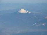 Mount Fuji.A view through plane porthole