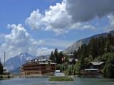 Storm clouds moving in over Etang Grenon in Crans-Montana