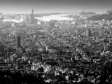 Panoramica de Barcelona desde el Tibidabo b/n. Panoramica de Barcelona desde el Tibidabo b/n.