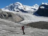 Abstieg zum Grenzgletscher. Abstieg zum Grenzgletscher.