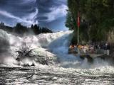 Rheinfall Schaffhausen - Stürzende Fluten + Besucherplattform