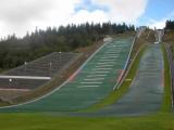 Ski jumping center in summer