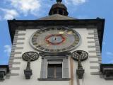 Suisse, l'Hôtel de ville de Sion et sa grosse horloge astronomique, rue du grand pont