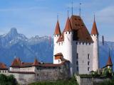 The castle of Thun and the Stockhorn mountain range The castle of Thun and the Stockhorn mountain range