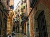 Narrow street in the Barri Gothic, Barcelona Narrow street in the Barri Gothic, Barcelona