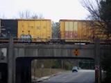 Containers on the Move - Train Overpass on Central near Pink Palace Containers on the Move - Train Overpass on Central near Pink Palace