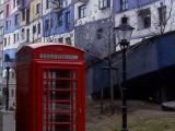 Telephone cabin and Hundertwasser house, Wien