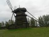 Wooden wind mill in the museum of wooden architechture