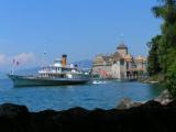 Chateau Chillon with paddle steamer "Vevey" Chateau Chillon with paddle steamer "Vevey"