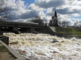 Половодье. Сброс воды. Spring tide (High water). Dump of water Половодье. Сброс воды. Spring tide (High water). Dump of water