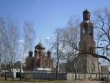 Church and Steeple of Guslitsky Spaso-Preobrazhensky monastery in Kurovskoye