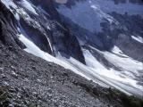 Crossing Luna Cirque at Base of Northern Picketts