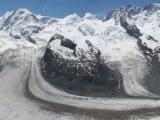 Gornergrat - Dufourspitze(4634 méter), Parrotspitze(4432 méter), Ludwigshöhe(4341 méter), Liskamm(4527 méter), Grenz-gleccser, Zwilling-gleccser, Castor(4223 méter), Pollux(4092 méter), Schwärze-gleccser, Breithorn(4164 méter), Breithorn-gleccser