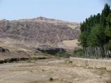 S 敦煌 莫高窟 MoGao Caves,pagoda at hill top S 敦煌 莫高窟 MoGao Caves,pagoda at hill top