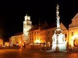 The square in Trebon in the night The square in Trebon in the night