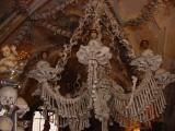 (MK) Art with old real human boones in a church cellar, Kutna_Hora, Czech