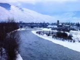 Clark Fork River and the Milwaukee Road station Clark Fork River and the Milwaukee Road station