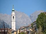 Belluno.il campanile della città svetta verso il cielo